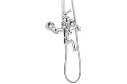 Silla Global Silla Élégant Colonne de Douche retro avec Mitigeur Réglable en Hauteur Système de Douche, Chrome