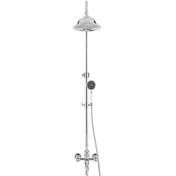Silla Global Silla Élégant Colonne de Douche retro avec Mitigeur Réglable en Hauteur Système de Douche, Chrome
