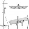 Silla Global Silla Élégant Colonne de Douche avec Mitigeur Réglable en Hauteur Système de Douche, Chrome
