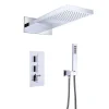 Colonne De Douche Encastrable|Silla Global Silla Élégant Colonne de Douche Thermostatique en Laiton Encastrée, Ensemble de Douche Mécanique, Chrome