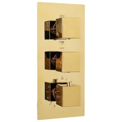 Silla Global Silla Élégant Colonne de Douche Thermostatique en Laiton Encastrée, Ensemble de Douche Mécanique, Doré