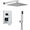 Colonne De Douche Encastrable|Silla Global Silla Élégant Colonne de Douche en Laiton Encastrée, Ensemble de Douche Mécanique, Chrome