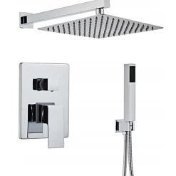 Colonne De Douche Encastrable|Silla Global Silla Élégant Colonne de Douche en Laiton Encastrée, Ensemble de Douche Mécanique, Chrome