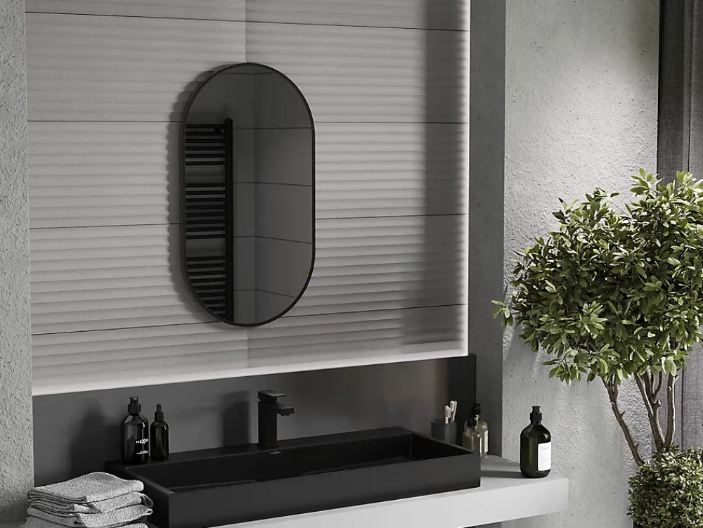 Miroir Grossissant|Silla Global SILLA Miroir mural ovale, 80 x 45 cm, cadre noir