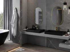 Silla Global SILLA Miroir mural ovale, 80 x 45 cm, cadre doré