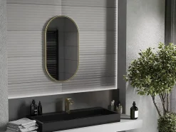 Silla Global SILLA Miroir mural ovale, 80 x 45 cm, cadre doré