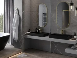 Silla Global SILLA Miroir mural ovale, 100 x 50 cm, cadre doré