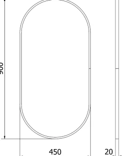 Silla Global SILLA Miroir mural ovale, 90 x 45 cm, cadre noir
