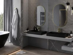 Silla Global SILLA Miroir mural ovale, 90 x 55 cm, cadre doré