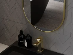 Silla Global SILLA Miroir mural ovale, 90 x 55 cm, cadre doré