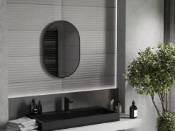 Miroir Grossissant|Silla Global SILLA Miroir mural ovale, 70 x 50 cm, cadre noir
