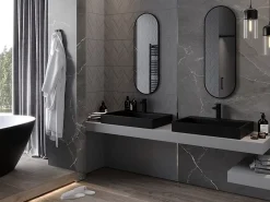 Miroir Grossissant|Silla Global SILLA Miroir mural ovale, 100 x 35 cm, cadre noir