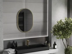 Miroir Grossissant|Silla Global SILLA Miroir mural ovale, 70 x 50 cm, cadre doré