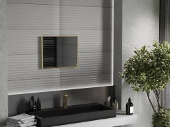 Silla Global SILLA Miroir mural rectangulaire, 50 x 40 cm, cadre doré
