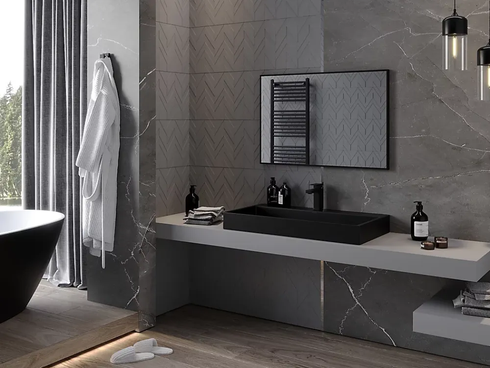 Silla Global SILLA Miroir mural rectangulaire, 90 x 60 cm, cadre noir