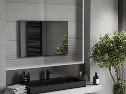 Silla Global SILLA Miroir mural rectangulaire, 90 x 60 cm, cadre noir