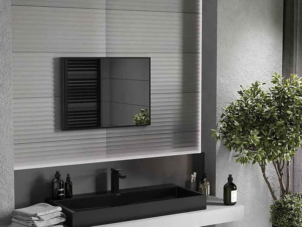Silla Global SILLA Miroir mural rectangulaire, 70 x 50 cm, cadre noir