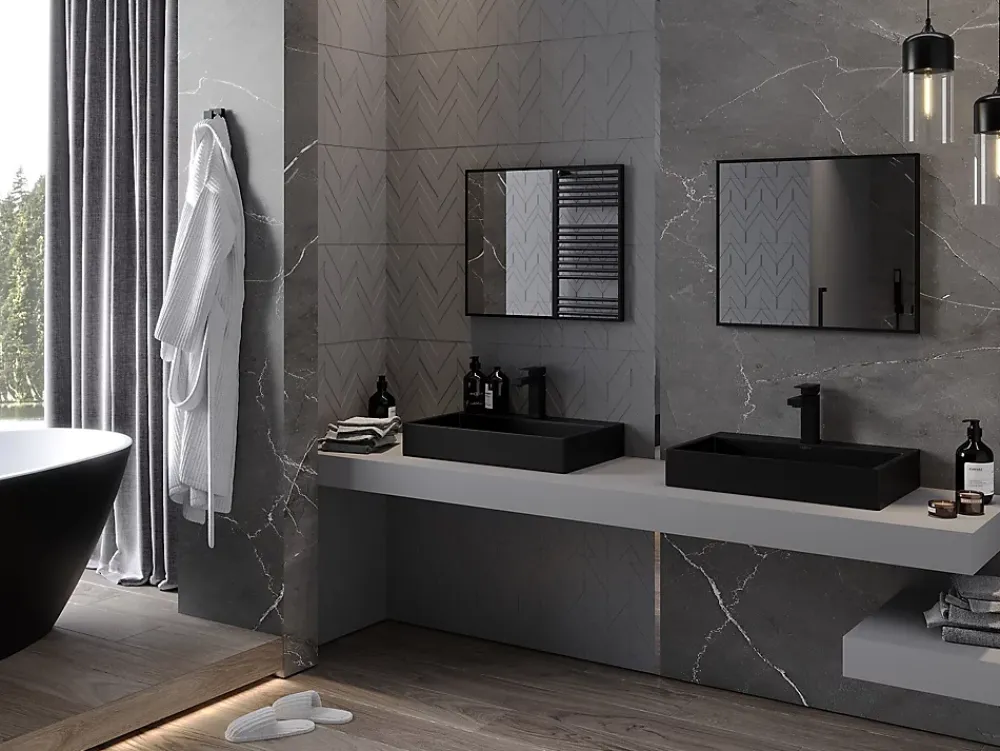 Silla Global SILLA Miroir mural rectangulaire, 60 x 50 cm, cadre noir