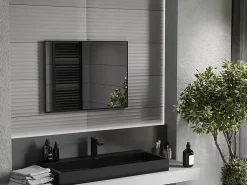 Silla Global SILLA Miroir mural rectangulaire, 80 x 60 cm, cadre noir