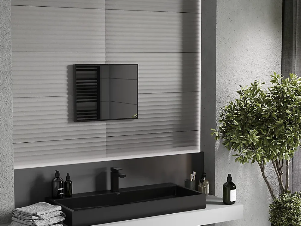 Silla Global SILLA Miroir mural rectangulaire, 50 x 40 cm, cadre noir