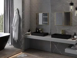 Miroir Grossissant|Silla Global SILLA Miroir mural rectangulaire, 60 x 50 cm, cadre doré