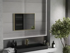 Silla Global SILLA Miroir mural rectangulaire, 70 x 50 cm, cadre doré