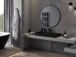 Silla Global SILLA Miroir mural rond, 90 cm, cadre noir