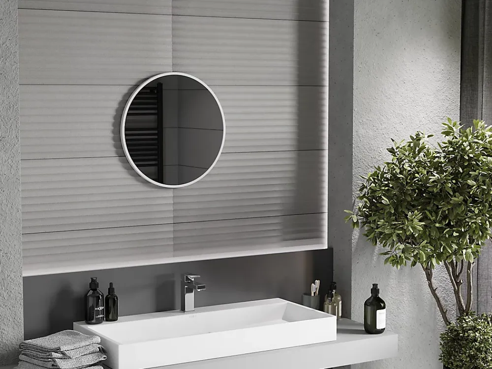 Miroir Grossissant|Silla Global SILLA Miroir mural rond, 30 cm, cadre blanc