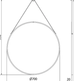 Silla Global SILLA Miroir mural rond, 70 cm, cadre noir