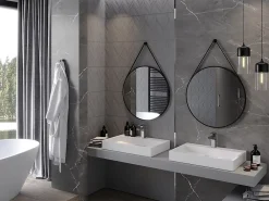 Silla Global SILLA Miroir mural rond, 70 cm, cadre noir