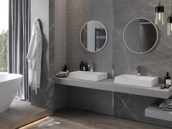 Miroir Grossissant|Silla Global SILLA Miroir mural rond, 60 cm, cadre blanc