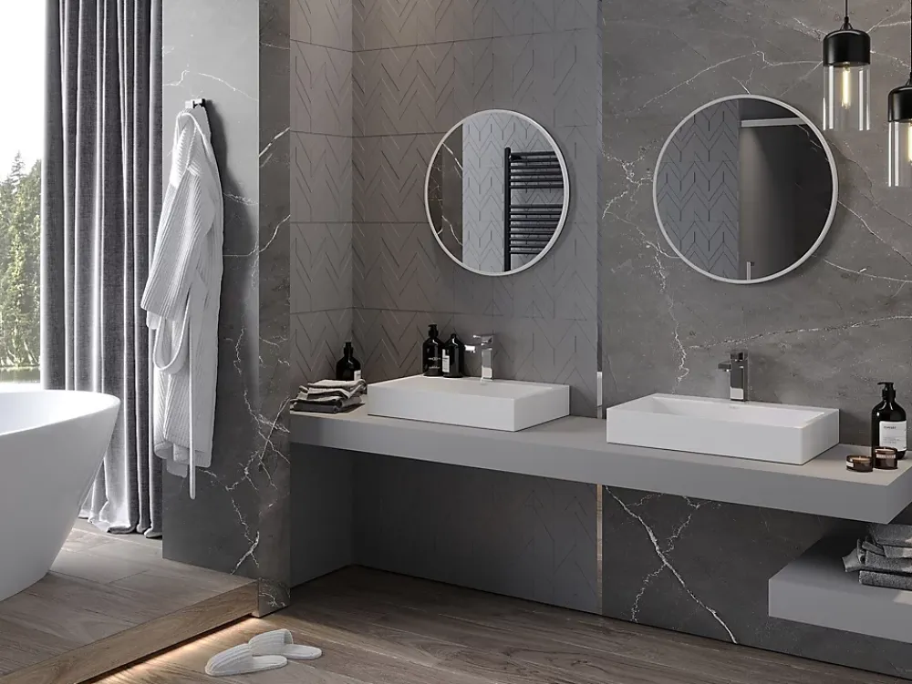Miroir Grossissant|Silla Global SILLA Miroir mural rond, 60 cm, cadre blanc