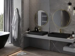 Silla Global SILLA Miroir mural rond, 75 cm, cadre doré