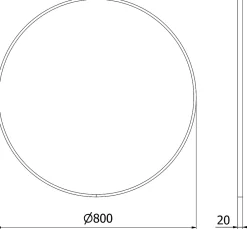Silla Global SILLA Miroir mural rond, 80 cm, cadre noir