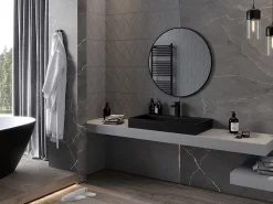 Silla Global SILLA Miroir mural rond, 80 cm, cadre noir