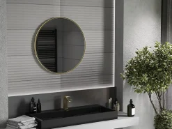 Miroir Grossissant|Silla Global SILLA Miroir mural rond, 70 cm, cadre doré
