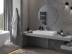 Silla Global SILLA Miroir mural rond, 90 cm, cadre chromé