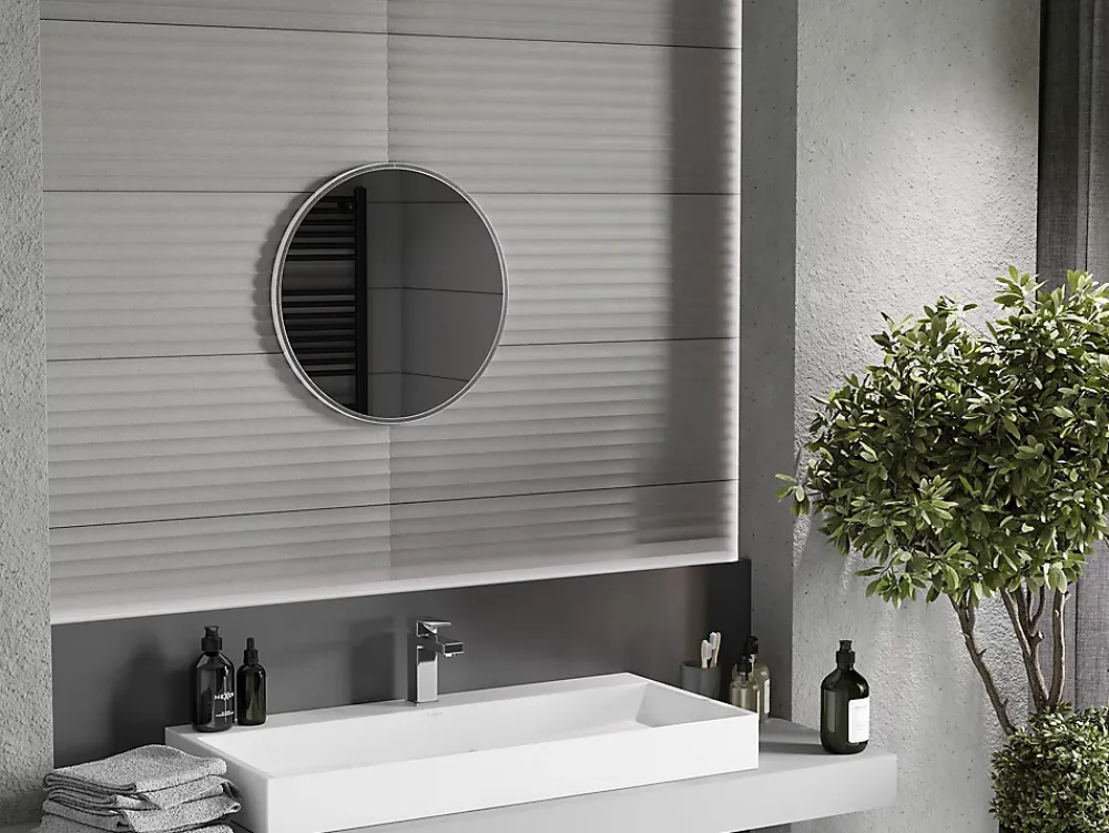 Miroir Grossissant|Silla Global SILLA Miroir mural rond, 40 cm, cadre chromé