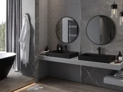 Miroir Grossissant|Silla Global SILLA Miroir mural rond, 70 cm, cadre noir