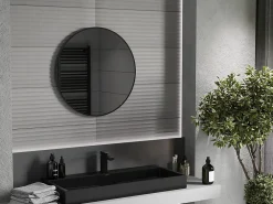 Miroir Grossissant|Silla Global SILLA Miroir mural rond, 70 cm, cadre noir