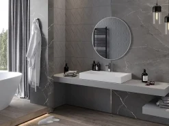 Silla Global SILLA Miroir mural rond, 80 cm, cadre chromé
