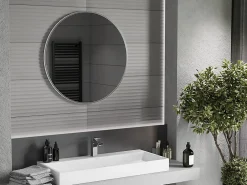 Silla Global SILLA Miroir mural rond, 80 cm, cadre chromé