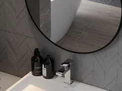 Miroir Grossissant|Silla Global SILLA Miroir mural rond, 60 cm, cadre noir