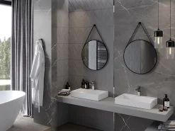 Miroir Grossissant|Silla Global SILLA Miroir mural rond, 60 cm, cadre noir