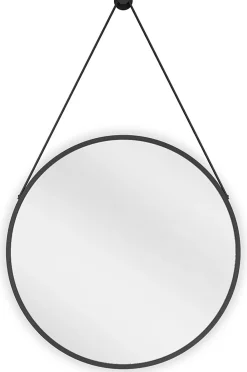 Silla Global SILLA Miroir mural rond, 50 cm, cadre noir