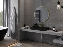 Silla Global SILLA Miroir mural rond, 85 cm, cadre doré