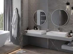 Silla Global SILLA Miroir mural rond, 70 cm, cadre blanc