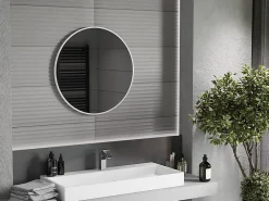 Silla Global SILLA Miroir mural rond, 70 cm, cadre blanc