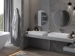 Silla Global SILLA Miroir mural rond, 70 cm, cadre chromé
