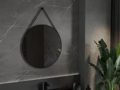 Miroir Grossissant|Silla Global SILLA Miroir mural rond, 80 cm, cadre noir